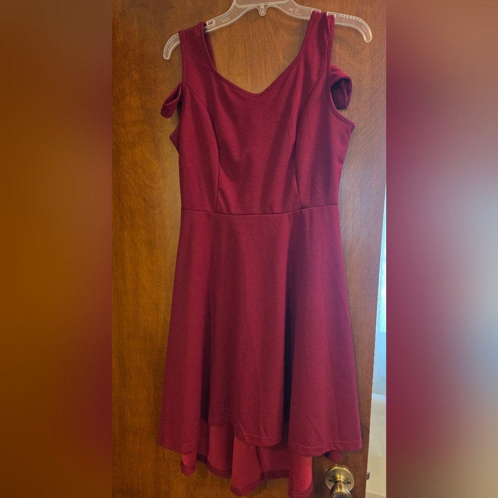 POGTMM Women's Cold Shoulder Short Sleeve High Low Hem Cocktail Party A-line